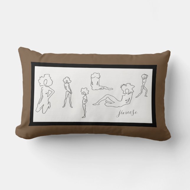 CHIC PILLOW_MODERN FIGUR TECKNING LUMBARKUDDE (Framsida)