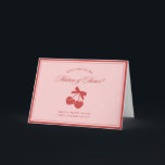 Chic Pink Bow Cherry Matron of Honor Proposal Card Tack Kort<br><div class="desc">Trendy,  sweet,  and utterly charming! Ask your besties to join your bridal party with this adorable card featuring a cute cherry graphic and a heartfelt message. Perfect for adding a touch of fun and elegance to your matron of honor proposal.</div>