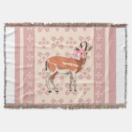Chic Pink Doe-patterned Christmas  Filt