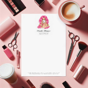 Chic Pink Hår Salon Brevhuvud