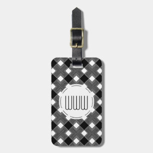 CHIC PLÄD FÖR BAGAGE TAG_BLACK/WHITE BAGAGEBRICKA