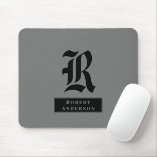 Chic Plain Grått och Black Classic Monogram Musmatta