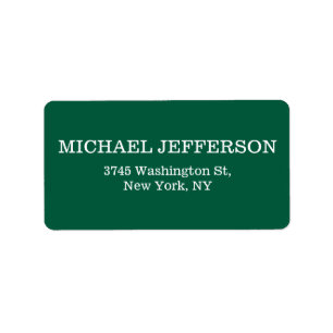 Chic Plain Hunter Grönt Färg Personlig Anpassnings Adressetikett