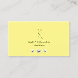 Chic Plain Light Gult med Monogram och judar Visitkort
