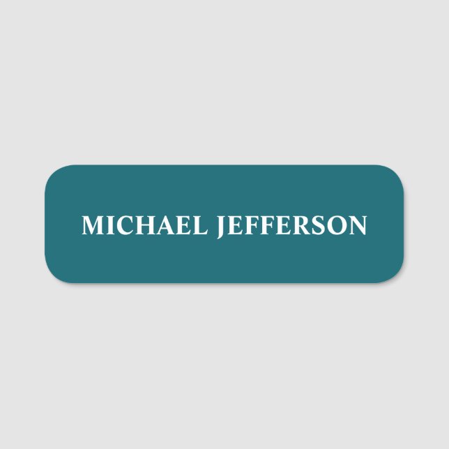 Chic  Plain Mörk Teal Färg Personlig Anpassningsba Namnbricka (Framsida)