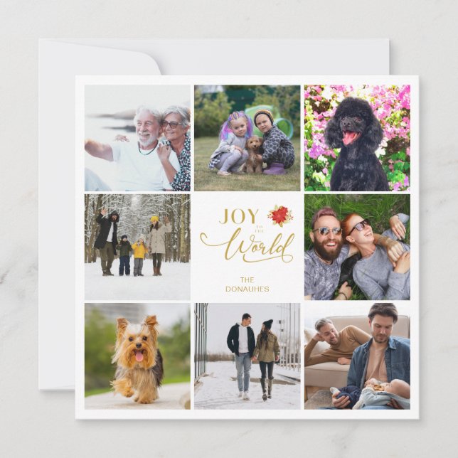 Chic Poinsettias Collage 8 Photos Family God jul (Framsida)