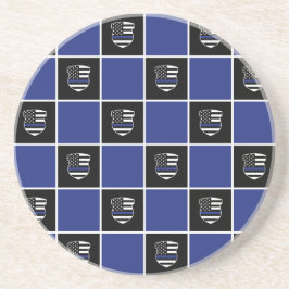 Chic polischef Thin Blue Line Badge Mönster Underlägg