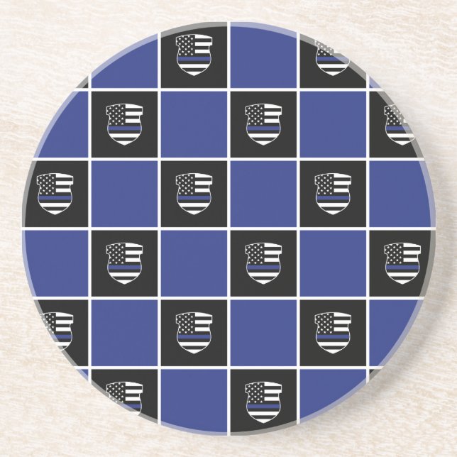 Chic polischef Thin Blue Line Badge Mönster Underlägg (Framsidan)
