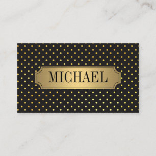 Chic Polka Dot Mönster Luxe Guld Metallic Visitkort