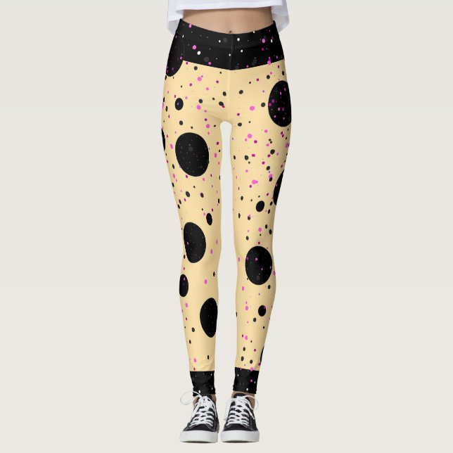 Chic Polka Dot Stil Leggings (Framsida)