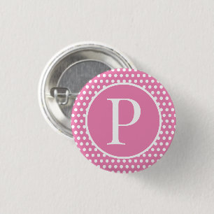 Chic Polka dots Rosa Anpassningsbar   brev Knapp
