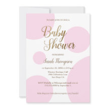 Chic Polka punkt rosa Guld Baby Shower