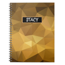 Chic Poly Monogram Black och Guld Mönster Inte Anteckningsbok