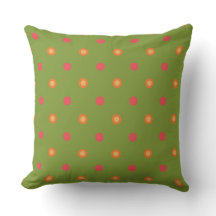 Chic Poppy Färg Polka dots Pillow eller Cushion