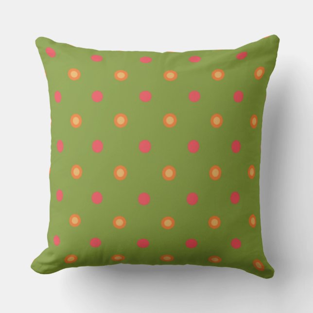 Chic Poppy Färg Polka dots Pillow eller Cushion Kudde (Framsida)