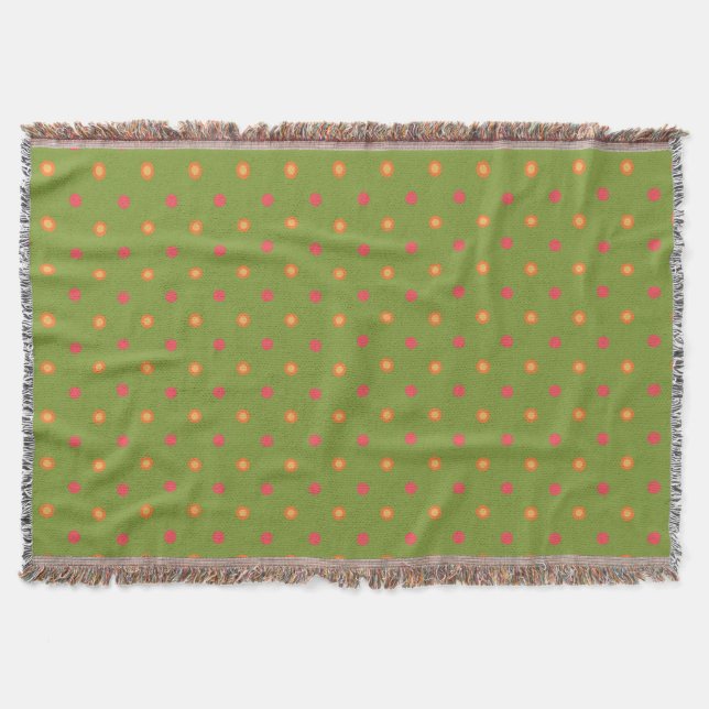 Chic Poppy Färg Polka dots Throw Blanket Mysfilt (Framsidan)