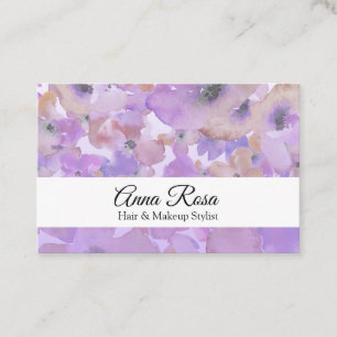 *~* Chic Populärt blått lavender, vattenfärg Visitkort