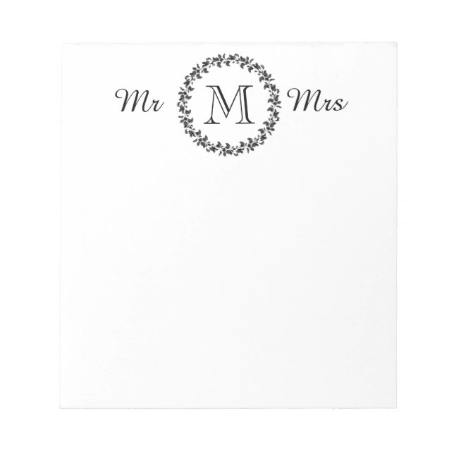 CHIC POST-IT-NOTE_"Mr and Mrs" WHITE/WHITE Anteckningsblock (Framsida)