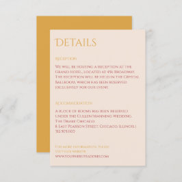 Chic powder blush and mustard Enclosure Card Tilläggskort