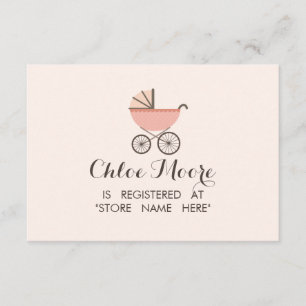 Chic Pram Girl Baby Shower-register Infoga kort