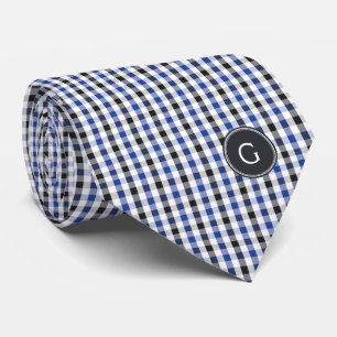 chic preppy blue black gingham mönster monogram slips