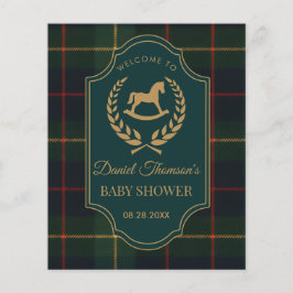 Chic Preppy Teddy Bear Baby Shower Flygblad