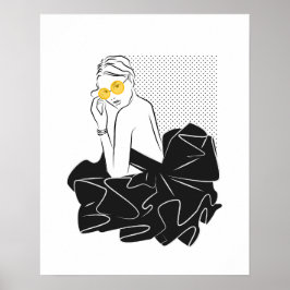 Chic prickar svart och vit mode poster