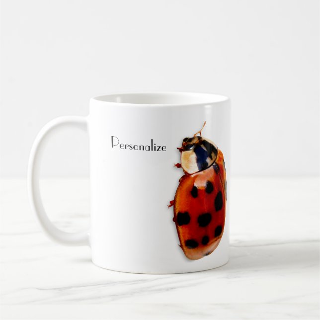 Chic prickig nyckelpiga med namn kaffemugg (Vänster)