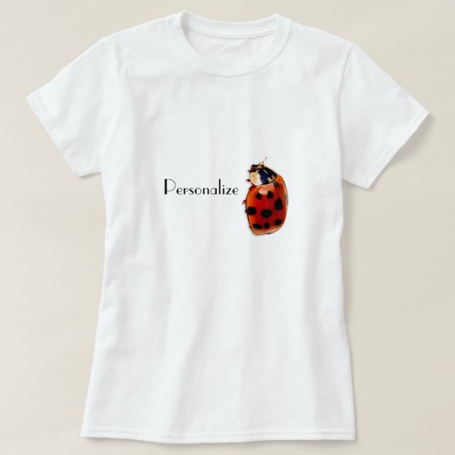 Chic prickig nyckelpiga med namn t-shirt (Design framsida)