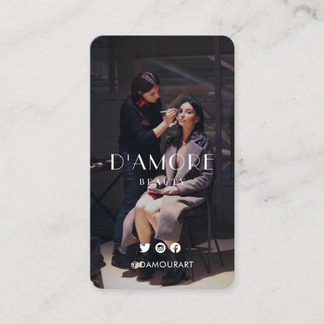 Chic Professionell 2 Foton, svart och vitt Visitkort (Framsida)