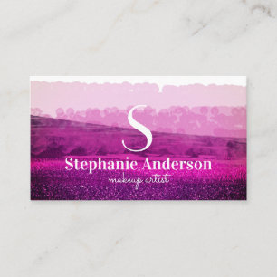 Chic Professionell Burgundy och Rosa Monogrammed Visitkort