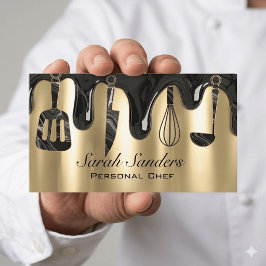 Chic professionell personlig kock Catering Guld Visitkort