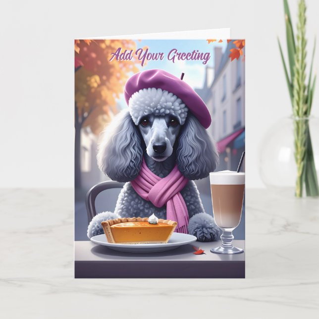 Chic Pudel (Pumpkin Paj och Pumpkin Spice Latte) Kort (Framsida)