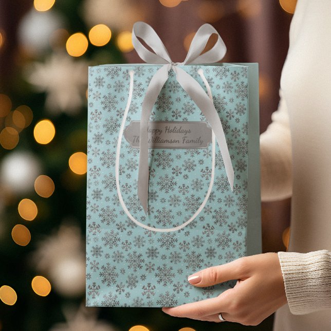 Chic Pulver blå jul med Elegant Snöflingor (Skapare uppladdad)