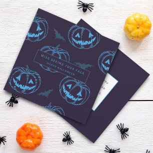 Chic pumpa fladdermus Halloween Kort