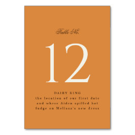 Chic Pumpkin Orange Event Bord Tält-tecken Bordsnummer