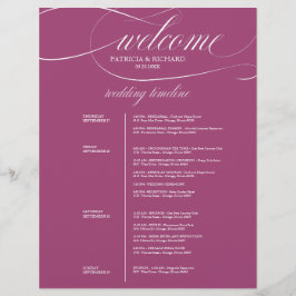 Chic Purple Cassis 4 Dagars Bröllopsplan