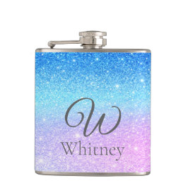 Chic Purple Ombre Blue Glitter Modern              Fickplunta