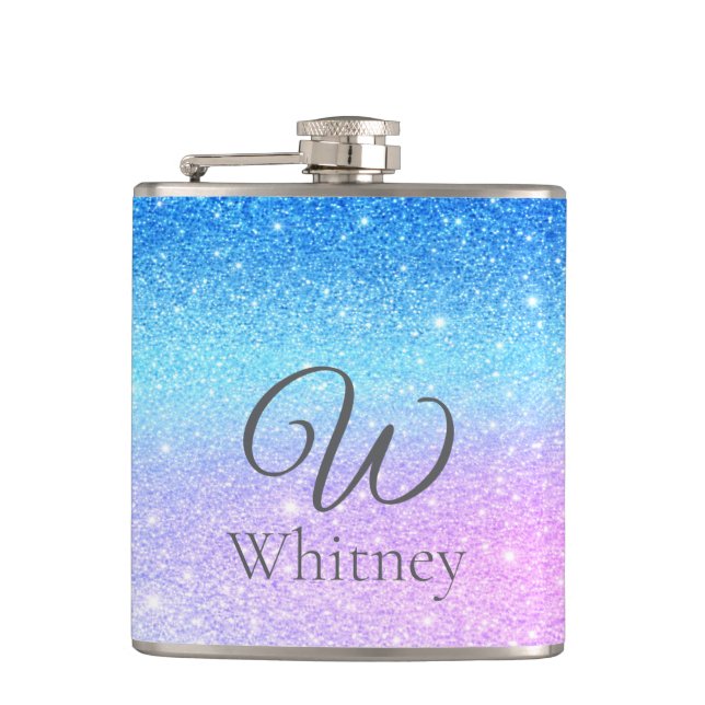 Chic Purple Ombre Blue Glitter Modern              Fickplunta (Framsidan)