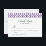 Chic purpurfärgad damastast bat mitzvah OSA<br><div class="desc">Detta eleganta bat mitzvah svarskort presenterar en söt skrivar stilsorten och en purpurfärgad damastast gräns längs det bästa. Utrymme är inklusive till OSAN för både en kiddushlunch och ett aftonfirande.</div>
