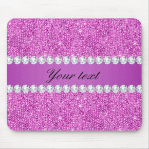 Chic purpurfärgade FauxSequins och diamanter Musmatta