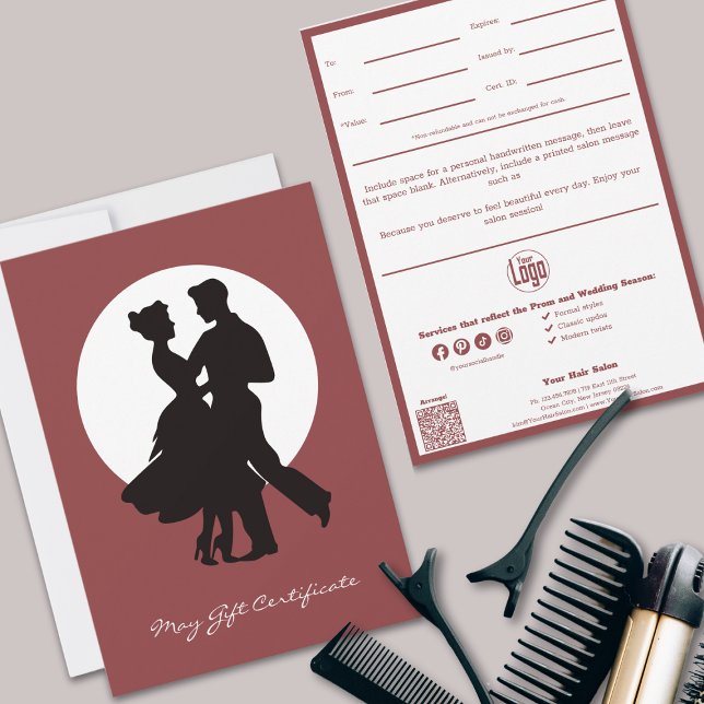 Chic QR Code Services Note kan ge certifikat (Chic QR Code Services Note May Gift Certificate, Smoky Topaz White)