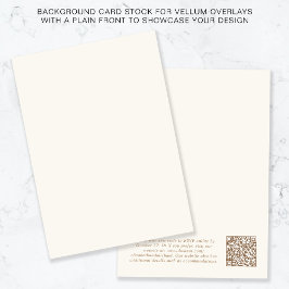 Chic QR-kod Guld Cream Background Vellum Overlay Inbjudningar