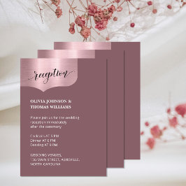 Chic QR-kod Metallic Ro Guld Reception Bröllop Tilläggskort