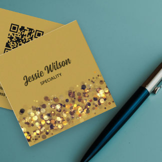 Chic QR-kodsljus glitter bling professionell Fyrkantigt Visitkort