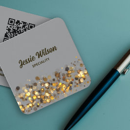 Chic QR-kodsljus glitter bling professionell Fyrkantigt Visitkort