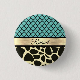 Chic Quatrefoil Giraffe-utskrift Knapp