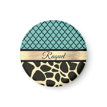 Chic Quatrefoil Giraffe-utskrift