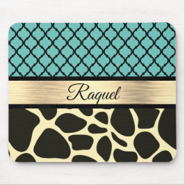 Chic Quatrefoil Giraffe-utskrift Musmatta