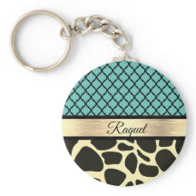 Chic Quatrefoil Giraffe-utskrift